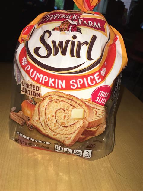How many protein are in swirl bread - pumpkin spice - calories, carbs, nutrition