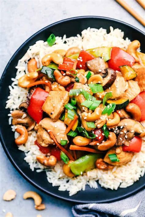 How many protein are in teriyaki cashew chicken stir fry - calories, carbs, nutrition