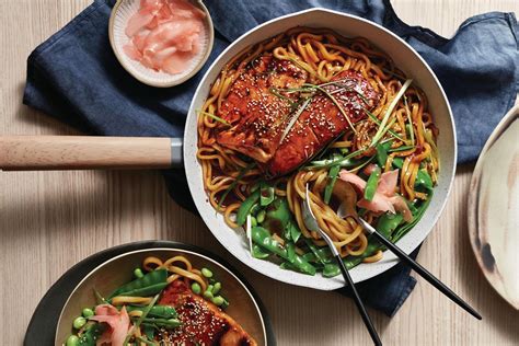 How many protein are in teriyaki salmon with noodles - calories, carbs, nutrition