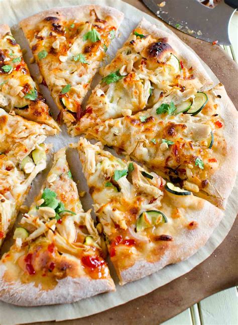 How many protein are in thai chicken pizza - calories, carbs, nutrition