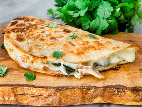 How many protein are in three cheese poblano quesadilla - calories, carbs, nutrition