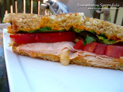 How many protein are in toasted turkey and roasted red pepper sandwich on multi grain bread - calories, carbs, nutrition