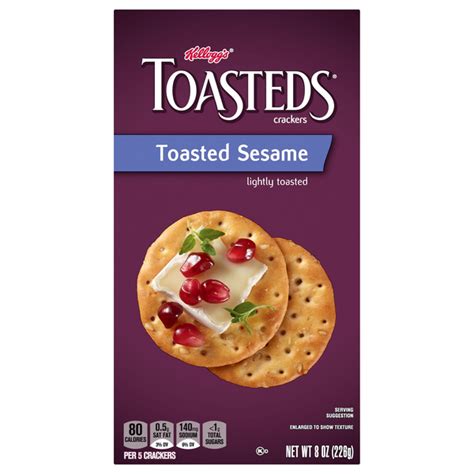 How many protein are in toasteds crackers - sesame - calories, carbs, nutrition