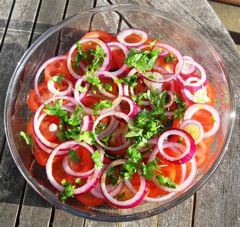 How many protein are in tomato and red onion salad (17.2) - calories, carbs, nutrition