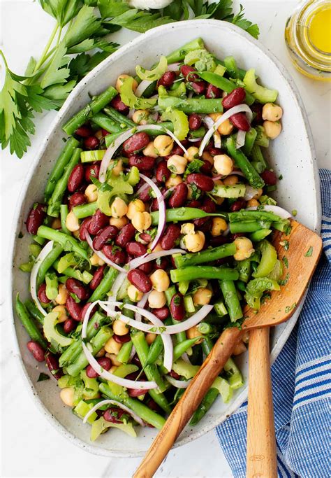 How many protein are in triple bean salad - calories, carbs, nutrition