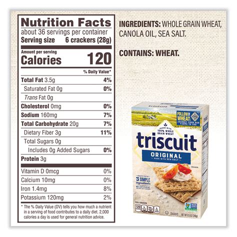 How many protein are in triscuit - calories, carbs, nutrition