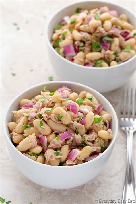 How many protein are in tuna white bean salad - calories, carbs, nutrition