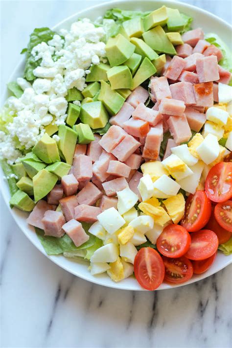 How many protein are in turkey and ham cobb salad - calories, carbs, nutrition