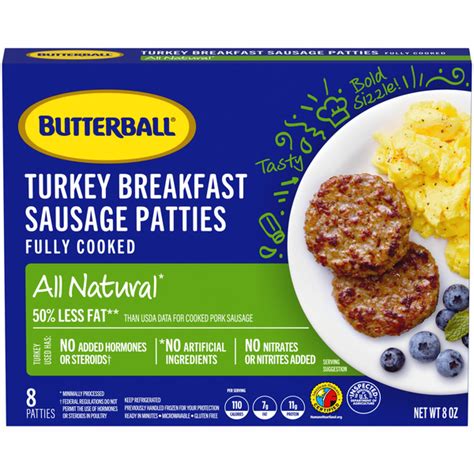 How many protein are in turkey breakfast sausage patties (37381.0) - calories, carbs, nutrition