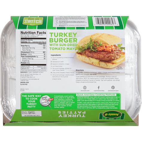 How many protein are in turkey burger - calories, carbs, nutrition