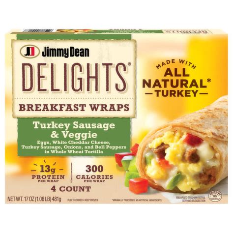 How many protein are in turkey sausage breakfast wrap - calories, carbs, nutrition