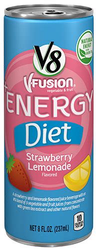 How many protein are in v-fusion sparkling strawberry lemonade - calories, carbs, nutrition