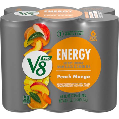 How many protein are in v8 peach mango - calories, carbs, nutrition