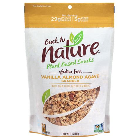 How many protein are in vanilla almond agave granola - calories, carbs, nutrition