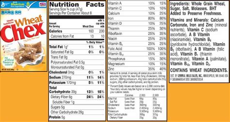 How many protein are in vanilla chex - calories, carbs, nutrition