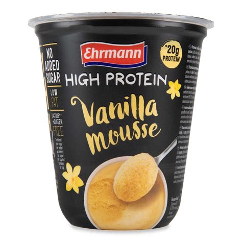 How many protein are in vanilla mousse 1 oz - calories, carbs, nutrition