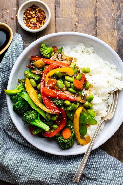 How many protein are in vegetable stir fry asian 6 oz - calories, carbs, nutrition