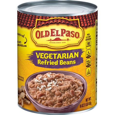 How many protein are in vegetarian refried beans (34752.0) - calories, carbs, nutrition