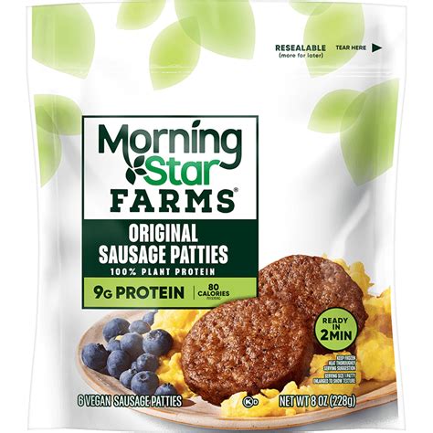 How many protein are in veggie sausage patties - calories, carbs, nutrition