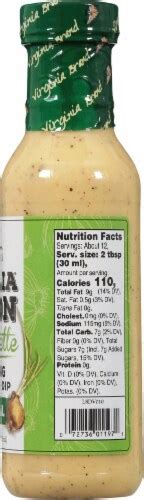 How many protein are in vidalia onion vinaigrette - calories, carbs, nutrition