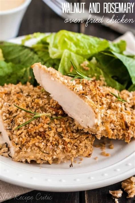 How many protein are in walnut and rosemary oven fried chicken - calories, carbs, nutrition