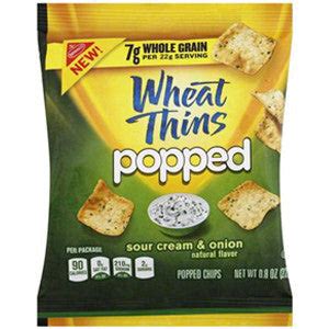 How many protein are in wheat thins popped sour cream and onion - calories, carbs, nutrition