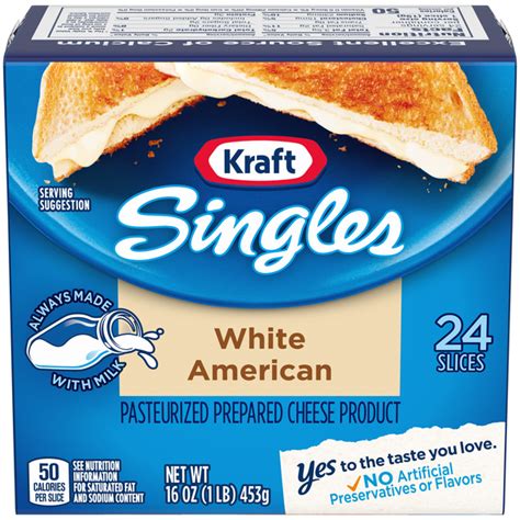 How many protein are in white american singles - calories, carbs, nutrition
