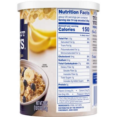 How many protein are in whole grain steel cut oats - calories, carbs, nutrition