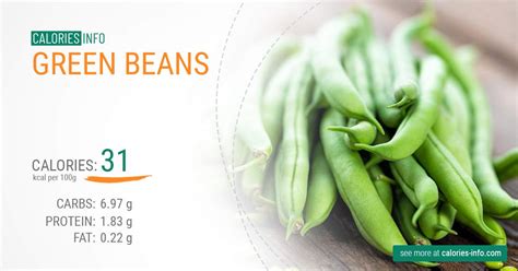 How many protein are in whole green beans - calories, carbs, nutrition