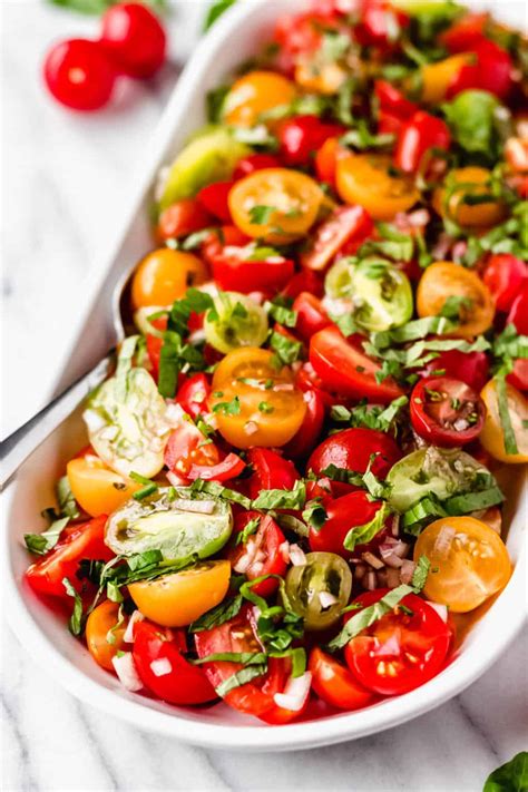 How many protein are in whole+sum tomato and basil salad - calories, carbs, nutrition