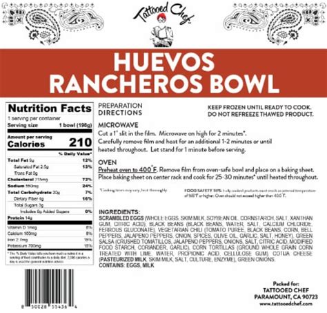 How many protein are in zime brkf bowl huevos rancheros - calories, carbs, nutrition