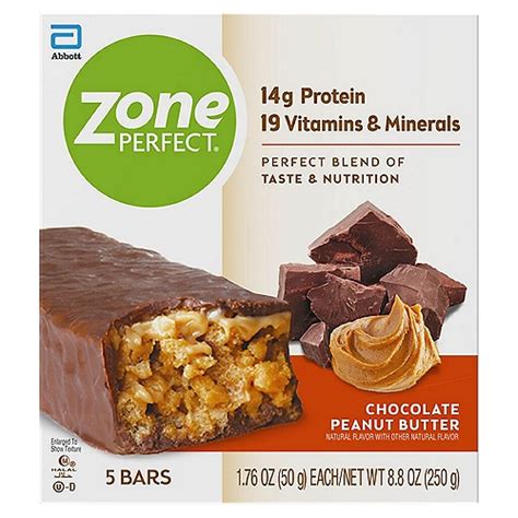 How many protein are in zone perfect chocolate peanut butter - calories, carbs, nutrition