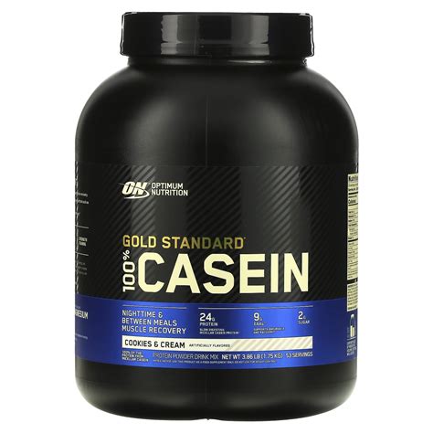 How many sugar are in 100% casein cookies & cream (38 g) - calories, carbs, nutrition