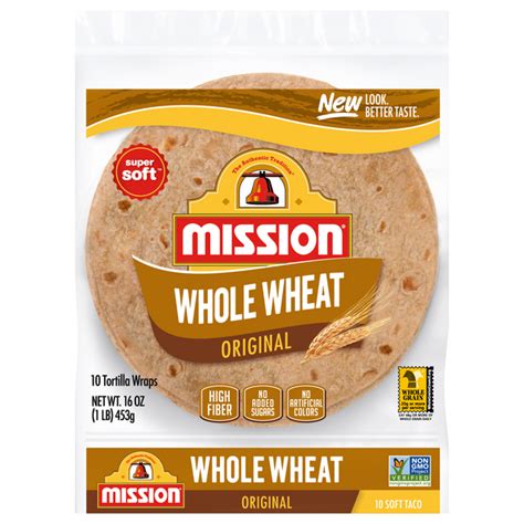 How many sugar are in 100% whole wheat tortillas - calories, carbs, nutrition