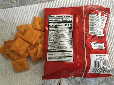 How many sugar are in 100 calorie cheez it - calories, carbs, nutrition