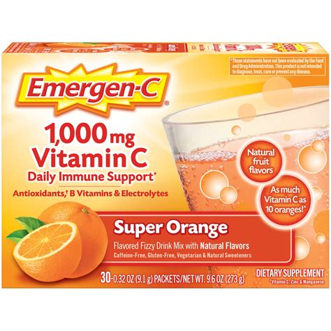 How many sugar are in 1000 mg vitamin c - super orange - calories, carbs, nutrition