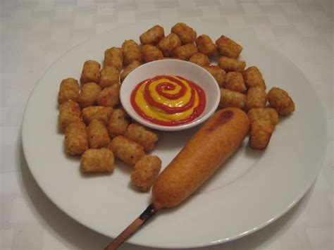 How many sugar are in 2 corn dogs with tater tots - calories, carbs, nutrition