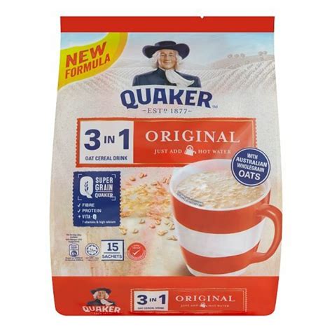 How many sugar are in 3 in 1 oat cereal drink - calories, carbs, nutrition