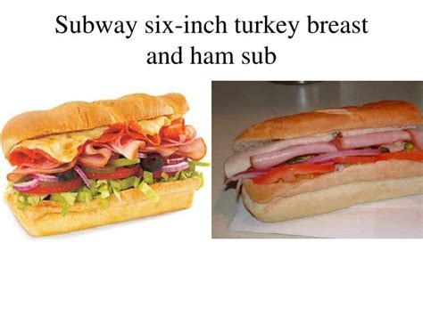 How many sugar are in 6 inch turkey breast and ham - calories, carbs, nutrition