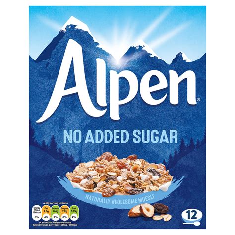 How many sugar are in alpen breakfast cereal with no added sugar - calories, carbs, nutrition