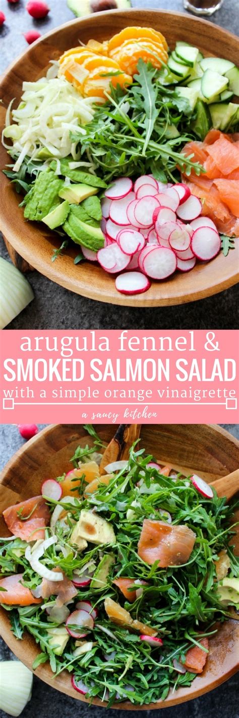 How many sugar are in arugula fennel salad with salmon (27440.5) - calories, carbs, nutrition