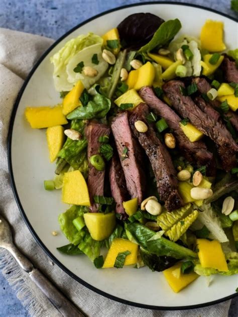 How many sugar are in asian flank steak salad - calories, carbs, nutrition