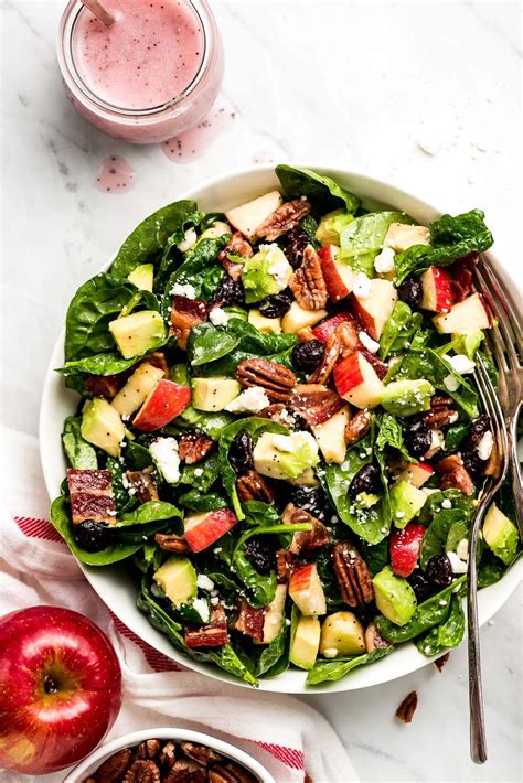 How many sugar are in bacon, apple, spinach salad - calories, carbs, nutrition