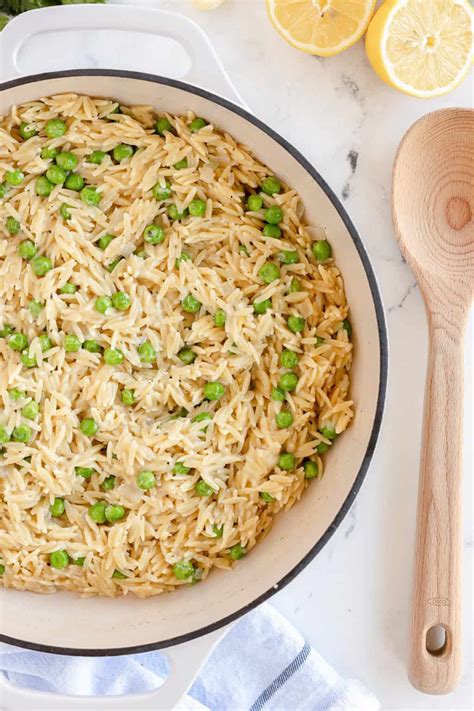 How many sugar are in baked orzo with fontina and peas - calories, carbs, nutrition