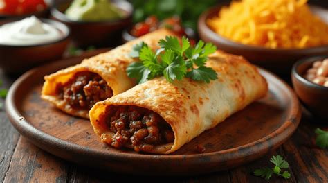 How many sugar are in beef chimichanga with rice and sour cream - calories, carbs, nutrition