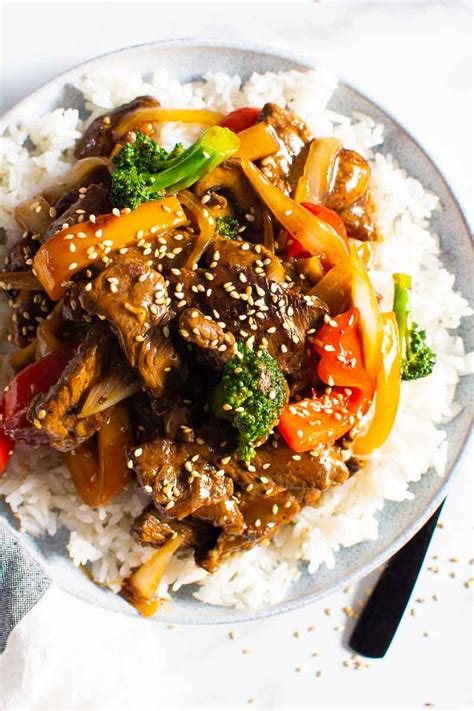 How many sugar are in beef stir fry with basmati rice large - calories, carbs, nutrition