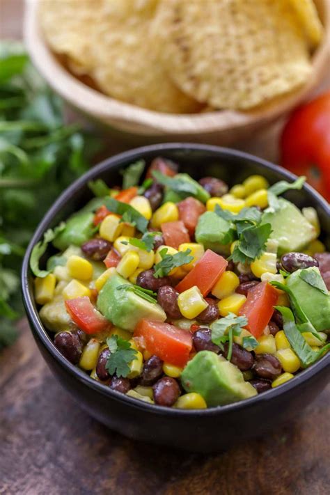 How many sugar are in black bean and corn salsa - calories, carbs, nutrition