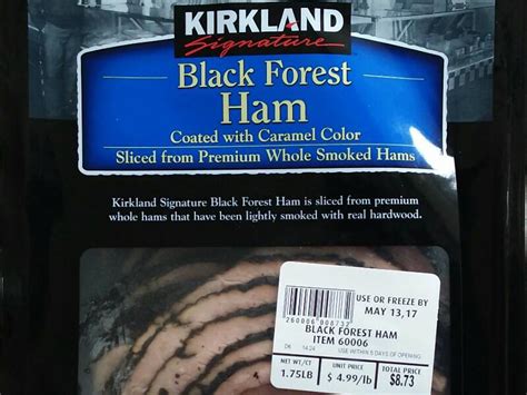 How many sugar are in black forest ham - calories, carbs, nutrition