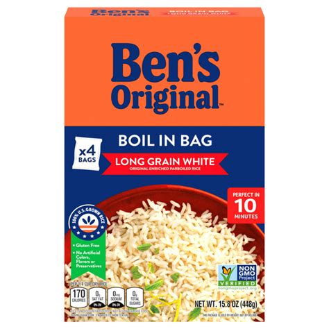 How many sugar are in boil in bag long grain rice - calories, carbs, nutrition