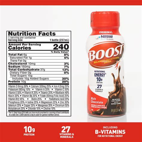 How many sugar are in boost - calories, carbs, nutrition